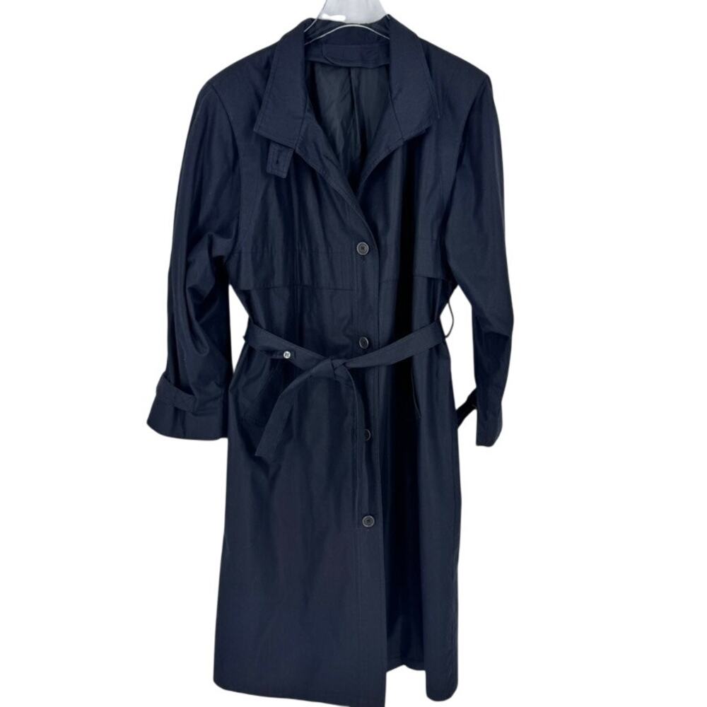 London Fog Trench Coat Vintage 12 Petite Black